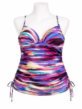 Spanx Assets Large tankini swimsuit top multi color slimming black green pink